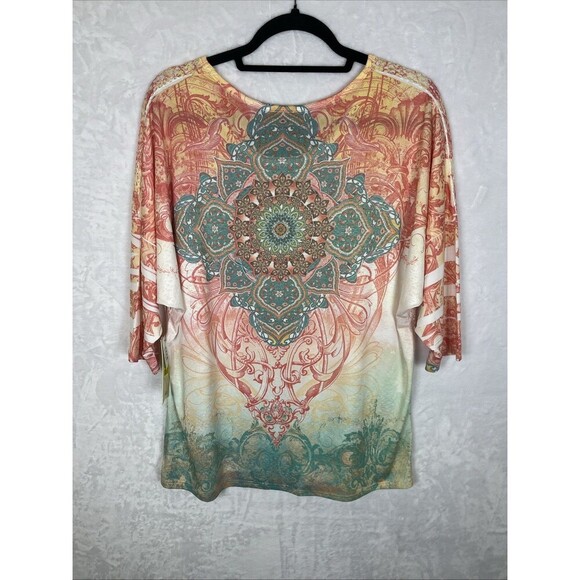 Reba Women's Spring Bloom Blouse Sequins Multicolor Size XL NEW - Picture 5 of 10